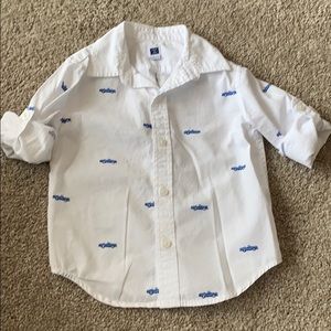 Car print button up long sleeve
